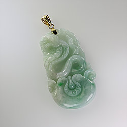 14K Gold Jade Pendant of Chinese Zodiac I