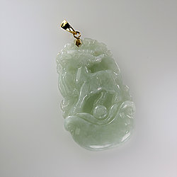 14K Gold Jade Pendant of Chinese Zodiac I